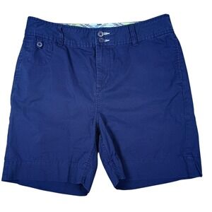 L.L. Bean Chino Shorts Women's XL Blue Favorite Fit Straight 100% Cotton
